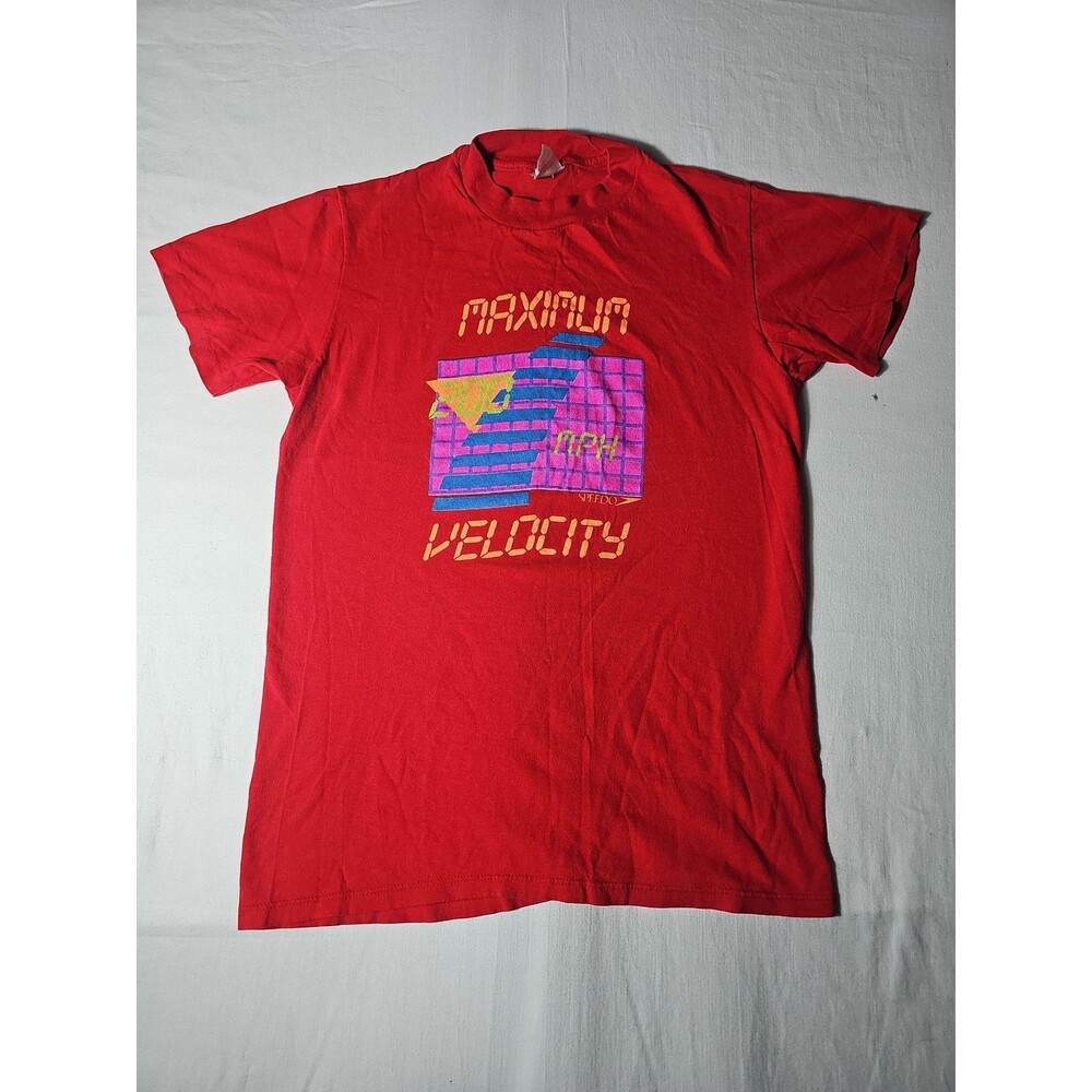 Speedo T Shirt Mens Maximum Velocity Graphic Single Stitch Red